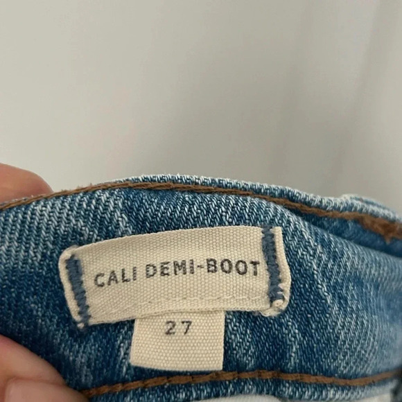 Madewell Cali Demi-Boot Jeans Comfort Stretch Edition Raw Hem Size 27 - Picture 14 of 16